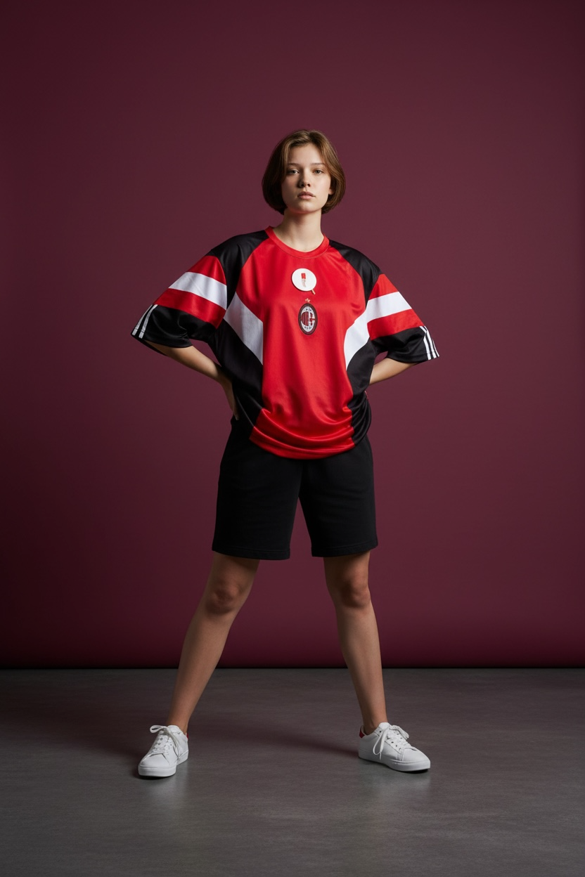 AC MILAN PLAIN TSHIRT INSPO JERSEY (oversized embroidery)