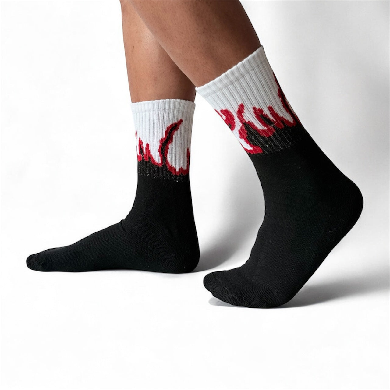 SOCKS FLAME BLACK/WHITE
