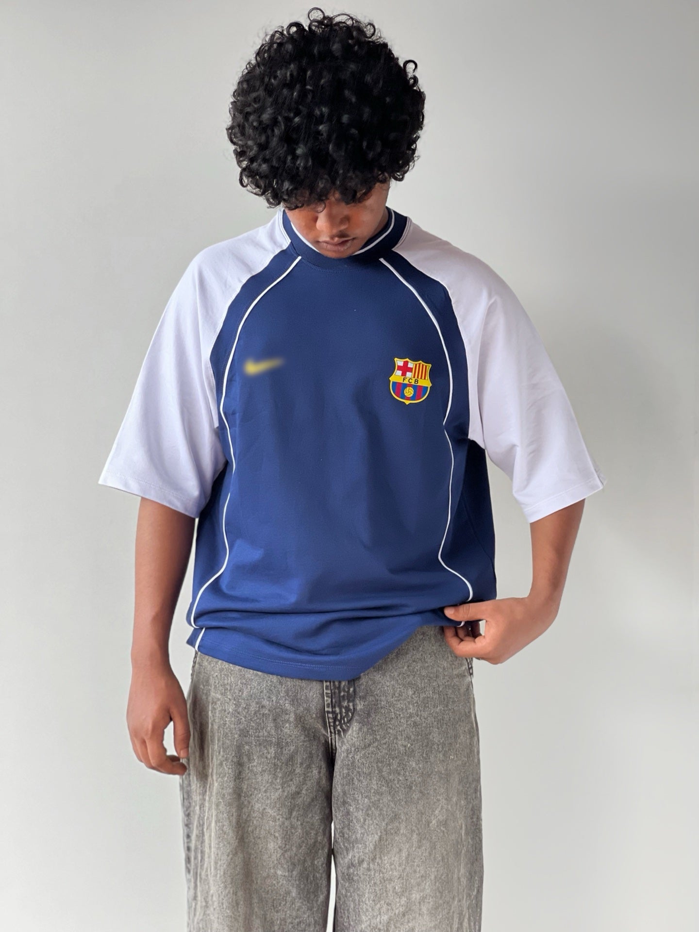 BARCA PLAIN FAN TSHIRT NAVY (oversized)